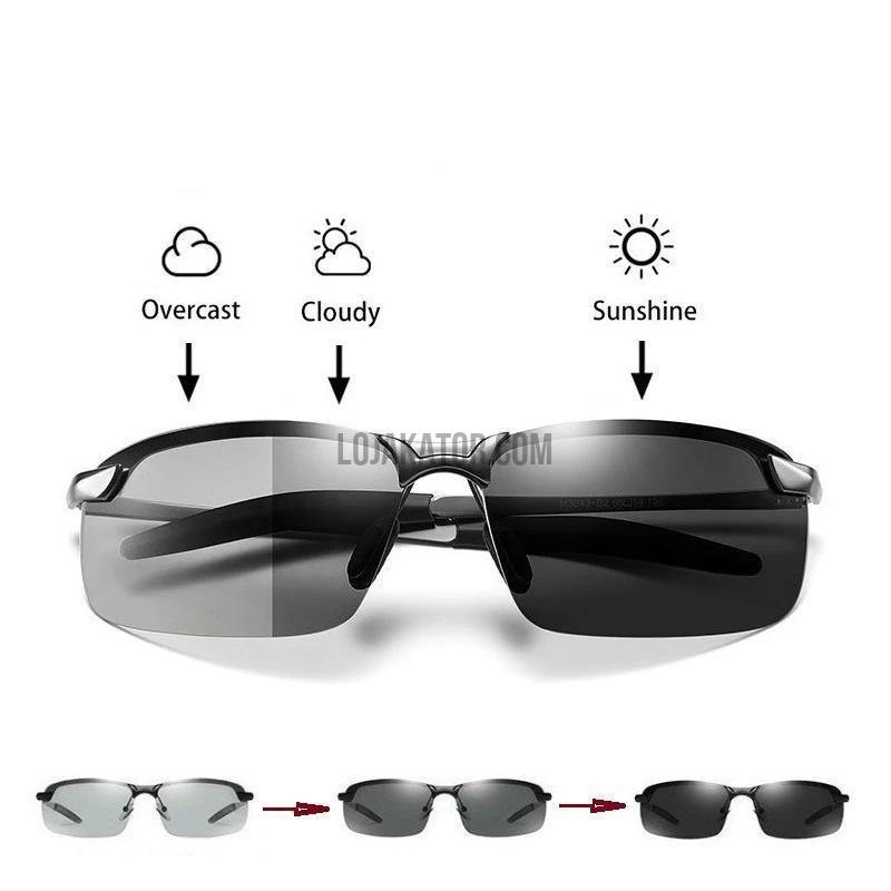 Óculos fotocromático para dirigir dia e noite Chameleon Glasses polarizado - Loja Kator